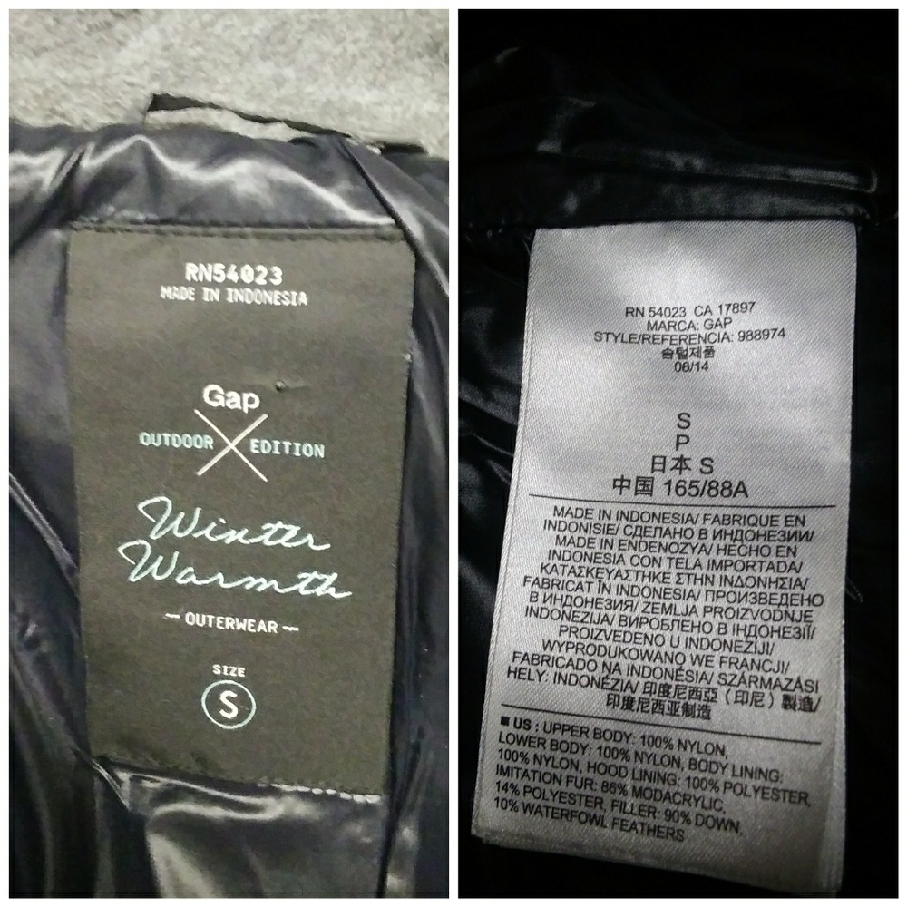 Gap | Two-tone Hooded Fur Puffer Jacket - Picture 7 of 8